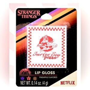 Stranger things surfer boy pizza box collectible pineapple lip gloss- new